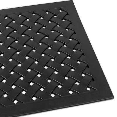 BIRDROCK HOME 24 X 36 Rubber Doormat With Basket Weave Design - Black 4 BIRDROCK HOME 24 X 36 Rubber Doormat With Basket Weave Design - Black - Image 2