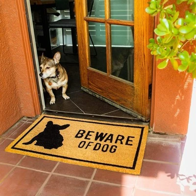 Beware Of Dog Natural Coir Door Mat 17"x30" - Welcome Front Doormat Non Slip Rug For Home Indoor Outdoor Entrance 3 Beware Of Dog Natural Coir Door Mat 17"x30" - Welcome Front Doormat Non Slip Rug For Home Indoor Outdoor Entrance
