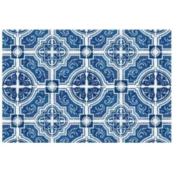 FlorArt French Quarter Low Profile Easy Clean Kitchen Mat Blue/White - Bungalow Flooring -Home Decor Shop GUEST 7a5ec874 df5a 4d1c ab56 6ae764284156