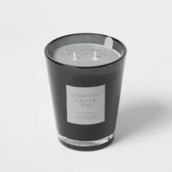 Colored Vase Glass With Dustcover & Black Teak Candle Black - Threshold™ -Home Decor Shop GUEST 7eb20721 3aad 4b54 8e74 2e0b39a53599