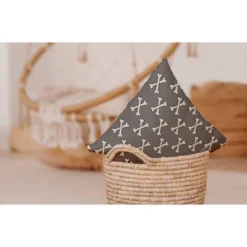 16"x16" Cross Bones Print Square Throw Pillow Steel Gray - E By Design -Home Decor Shop GUEST 862c9e2c 0a0a 4159 a686 94325ac81117