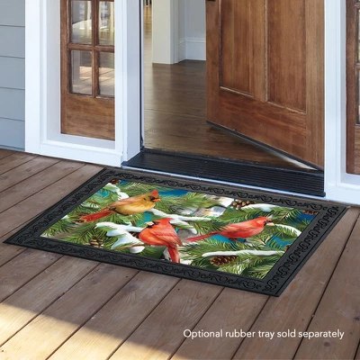 Snowy Cardinals Winter Doormat Pine Cones Indoor Outdoor 30" X 18" Briarwood Lane 4 Snowy Cardinals Winter Doormat Pine Cones Indoor Outdoor 30" X 18" Briarwood Lane - Image 2