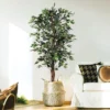 Forever Leaf 60" Artificial Ficus Silk Tree In Black Pot, Indoor Artificial Plant For Home Decor -Home Decor Shop GUEST 87c98450 c38e 4408 acfa 6dbbb9da32a6