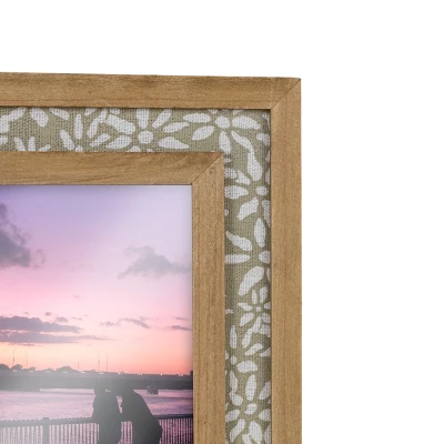 4X6 Inch Floral Picture Frame Tan Fabric Framed In Wood With MDF & Glass By Foreside Home & Garden 5 4X6 Inch Floral Picture Frame Tan Fabric Framed In Wood With MDF & Glass By Foreside Home & Garden - Image 3