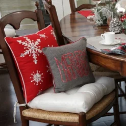 11.5"x11.5" Merry Christmas Square Throw Pillow Gray - Pillow Perfect -Home Decor Shop GUEST 8c2feced d217 489a 98f4 4a2be29156fe