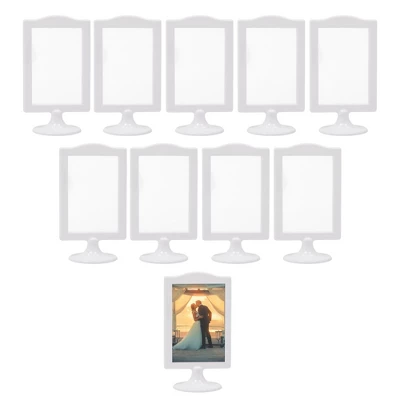 Okuna Outpost Double Sided Pedestal Picture Frames For 4x6 Inch Photos (White, 10 Pack) 4 Okuna Outpost Double Sided Pedestal Picture Frames For 4x6 Inch Photos (White, 10 Pack) - Image 2