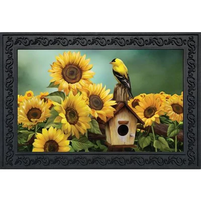 Briarwood Lane Goldfinch And Sunflowers Summer Doormat Birdhouse Indoor Outdoor 30" X 18" 3 Briarwood Lane Goldfinch And Sunflowers Summer Doormat Birdhouse Indoor Outdoor 30" X 18"