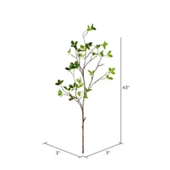 Vickerman 43" Artificial Green Milan Leaf Spray. Includes 2 Sprays Per Pack.