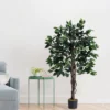 Forever Leaf 48" Artificial Ficus Silk Tree In Black Pot, Indoor Artificial Plant For Home Decor -Home Decor Shop GUEST 9e159113 40f7 4bf4 b722 bed5d3c4562f