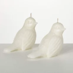 3.5"H Sullivans White Bird Candle - Set Of 2, White -Home Decor Shop GUEST a4d355fc 9d27 4d75 b76c 31e1f084b70f