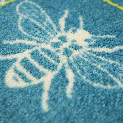 2'x3' ColorStar Bee Hex Door Mat Teal - Bungalow Flooring 8 2'x3' ColorStar Bee Hex Door Mat Teal - Bungalow Flooring - Image 6