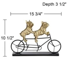 Studio 55D Bulldogs On Bicycle 15 3/4" Wide Gold Sculpture -Home Decor Shop GUEST a7691595 57a5 4942 82a9 4865b881cba0