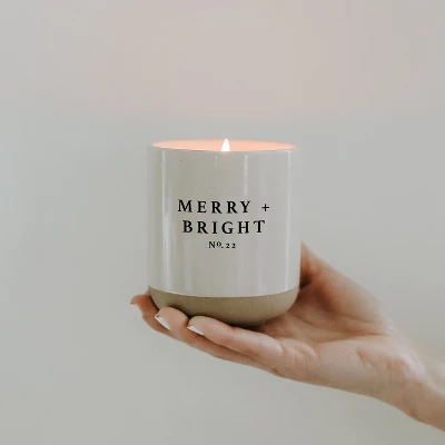 Sweet Water Decor Merry And Bright 12oz Cream Stoneware Candle 3 Sweet Water Decor Merry And Bright 12oz Cream Stoneware Candle