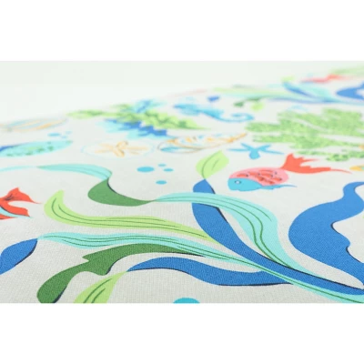 2pc Outdoor/Indoor Throw Pillows Coral Bay Blue - Pillow Perfect 4 2pc Outdoor/Indoor Throw Pillows Coral Bay Blue - Pillow Perfect - Image 2