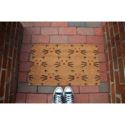 1'4" X 2'4" Love Cats Indoor/Outdoor Coir Doormat Black/Red - Entryways 7 1'4" X 2'4" Love Cats Indoor/Outdoor Coir Doormat Black/Red - Entryways -Home Decor Shop GUEST bc114d9a 2127 4124 adab 8fcf588a9428