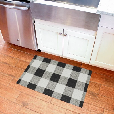 Plaid FlorArt Low Profile Machine Washable Kitchen Mat - Bungalow Flooring 3 Plaid FlorArt Low Profile Machine Washable Kitchen Mat - Bungalow Flooring