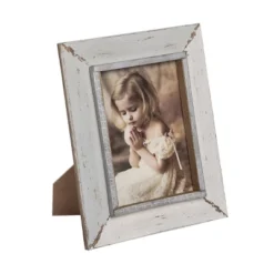 Gray And Cream Distressed Wood 5 X 7 Inch Decorative Wood Picture Frame - Foreside Home & Garden -Home Decor Shop GUEST c52dc19a 7e8e 4c34 96fd a6b42d7370c5