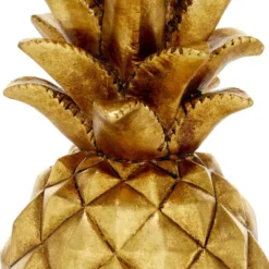 14" Decorative Polystone Pineapple Figurine Gold - Olivia & May -Home Decor Shop GUEST c83c7e0b 19e8 4de6 960b 470ac6e4b9da