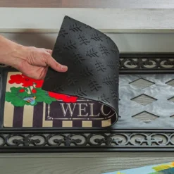 Evergreen Black Fleur Scroll Sassafras Floor Mat Indoor Outdoor Rubber Tray 18"x30" Fits Sassafras Inserts 10"x22" Black -Home Decor Shop GUEST c8818e92 b0a1 41ce b055 beb8ea4bbb04