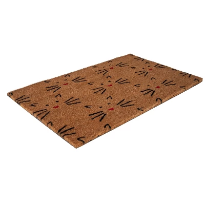 1'4" X 2'4" Love Cats Indoor/Outdoor Coir Doormat Black/Red - Entryways 3 1'4" X 2'4" Love Cats Indoor/Outdoor Coir Doormat Black/Red - Entryways