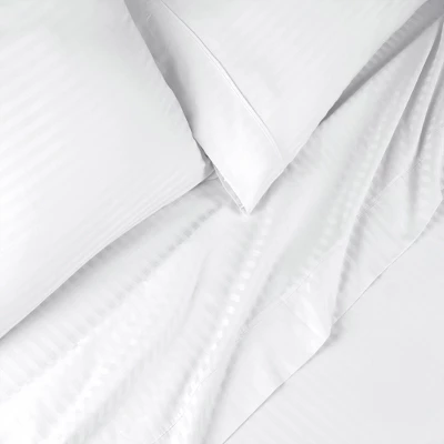 Premium 600-Thread Count Cotton Stripe Deep Pocket Sheet Set By Blue Nile Mills 5 Premium 600-Thread Count Cotton Stripe Deep Pocket Sheet Set By Blue Nile Mills - Image 3