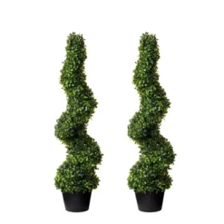 Forever Leaf 36" Spiral Boxwood In Black Pot (2 Pack), Indoor Artificial Plant For Home Decor -Home Decor Shop GUEST d5a6ea10 011c 4bf6 ac22 ac1bf5638b55