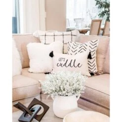 20"x20" Oversize Hygge Row Family-Friendly Square Throw Pillow Cover White - Lush Décor -Home Decor Shop GUEST dac7bd57 bb35 41d3 8c25 1fc063b0ad06