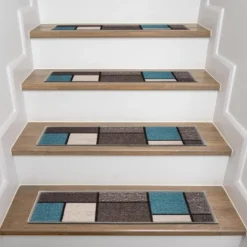 World Rug Gallery Contemporary Modern Boxes Non-Slip Stair Treads -Home Decor Shop GUEST df344c99 36c8 479e beda 91454545ea2e