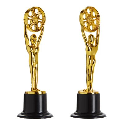 Juvale Pack Of 12 Mini Award Trophies - Plastic Movie Film Buff Trophy - Trophies For Kids - Great For Teachers, Gold, Black 6 Juvale Pack Of 12 Mini Award Trophies - Plastic Movie Film Buff Trophy - Trophies For Kids - Great For Teachers, Gold, Black - Image 4