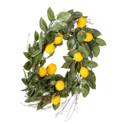 Artificial Salal Leaf/Lemon Wreath (24") Yellow - Vickerman -Home Decor Shop GUEST e31d32b0 b80d 47b8 afda d4c0a4824639