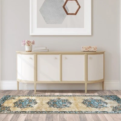 Distressed Medallion Traditional Border Indoor Area Rug Or Runner Rug By Blue Nile Mills 2 Distressed Medallion Traditional Border Indoor Area Rug Or Runner Rug By Blue Nile Mills