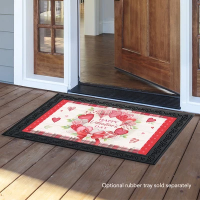 Briarwood Lane Valentine's Wreath Hearts Doormat Plaid Valentine's Day Indoor Outdoor 30" X 18" 4 Briarwood Lane Valentine's Wreath Hearts Doormat Plaid Valentine's Day Indoor Outdoor 30" X 18" - Image 2