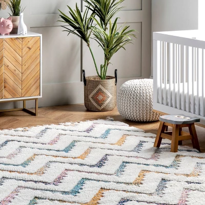 2'8"x8' Rumi High-Low Chevron Tassel Area Rug Beige Runner - NuLOOM 10 2'8"x8' Rumi High-Low Chevron Tassel Area Rug Beige Runner - NuLOOM - Image 8