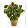 Nearly Natural 14-in Variegated Holly Leaf Artificial Plant In Ceramic Planter (Real Touch) -Home Decor Shop GUEST ec3204ae 8acc 4b56 bc7d ab784cc60814