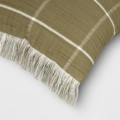 Oversized Cotton Gauze Grid Lumbar Throw Pillow Olive Green - Threshold™ -Home Decor Shop GUEST ece980f7 5377 40de bc2f d931b57617cf