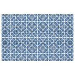 FlorArt French Quarter Low Profile Easy Clean Kitchen Mat Blue/White - Bungalow Flooring -Home Decor Shop GUEST fa3085ac 7579 45e9 a465 a3bb6c0f6066