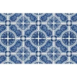 FlorArt French Quarter Low Profile Easy Clean Kitchen Mat Blue/White - Bungalow Flooring -Home Decor Shop GUEST fadadfd4 f658 4146 b28f 16bdf0871763